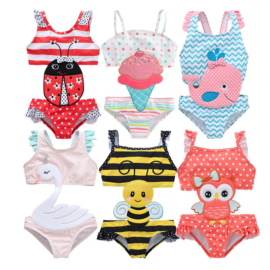 KAVKAS Watermelon Print Toddler Girl One Piece Swimsuit