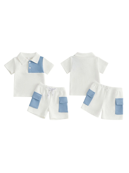 Infant Boy Short Sleeve Shirt And Cargo Shorts Set