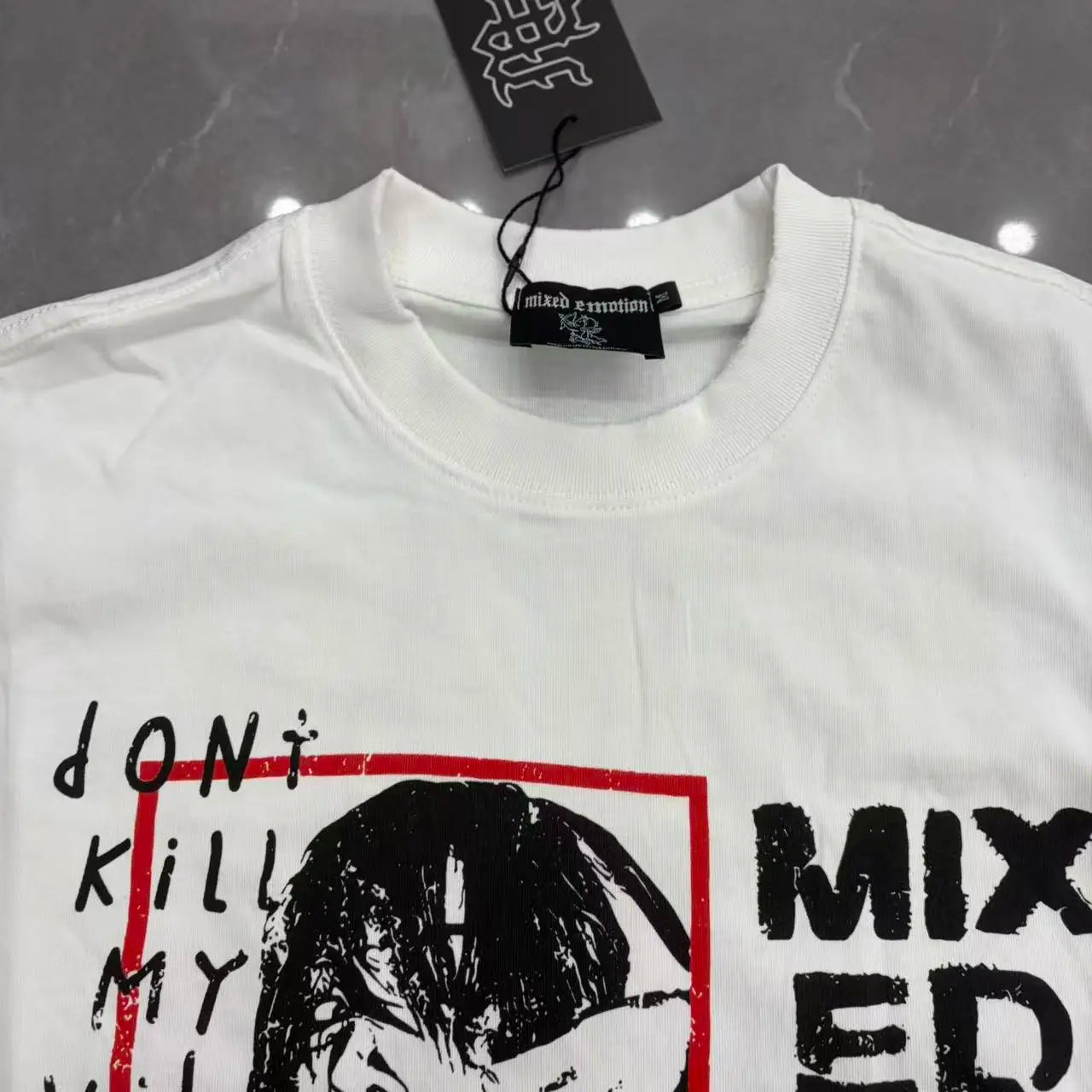 Mixed Emotion Printed Cotton T Shirt For Men Women
