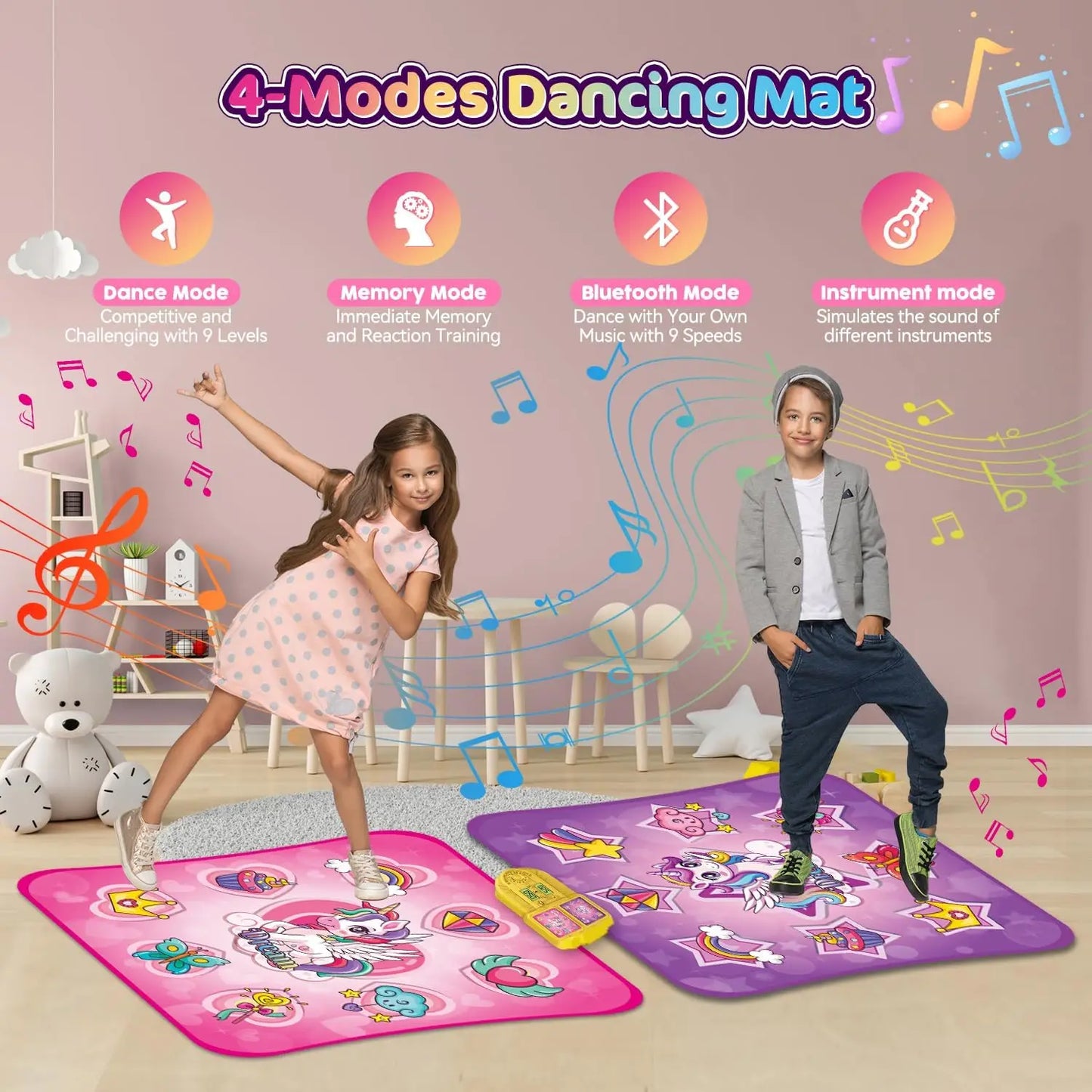 VATOS Unicorn Dance Mat For Girls 9 Level Dancing Game