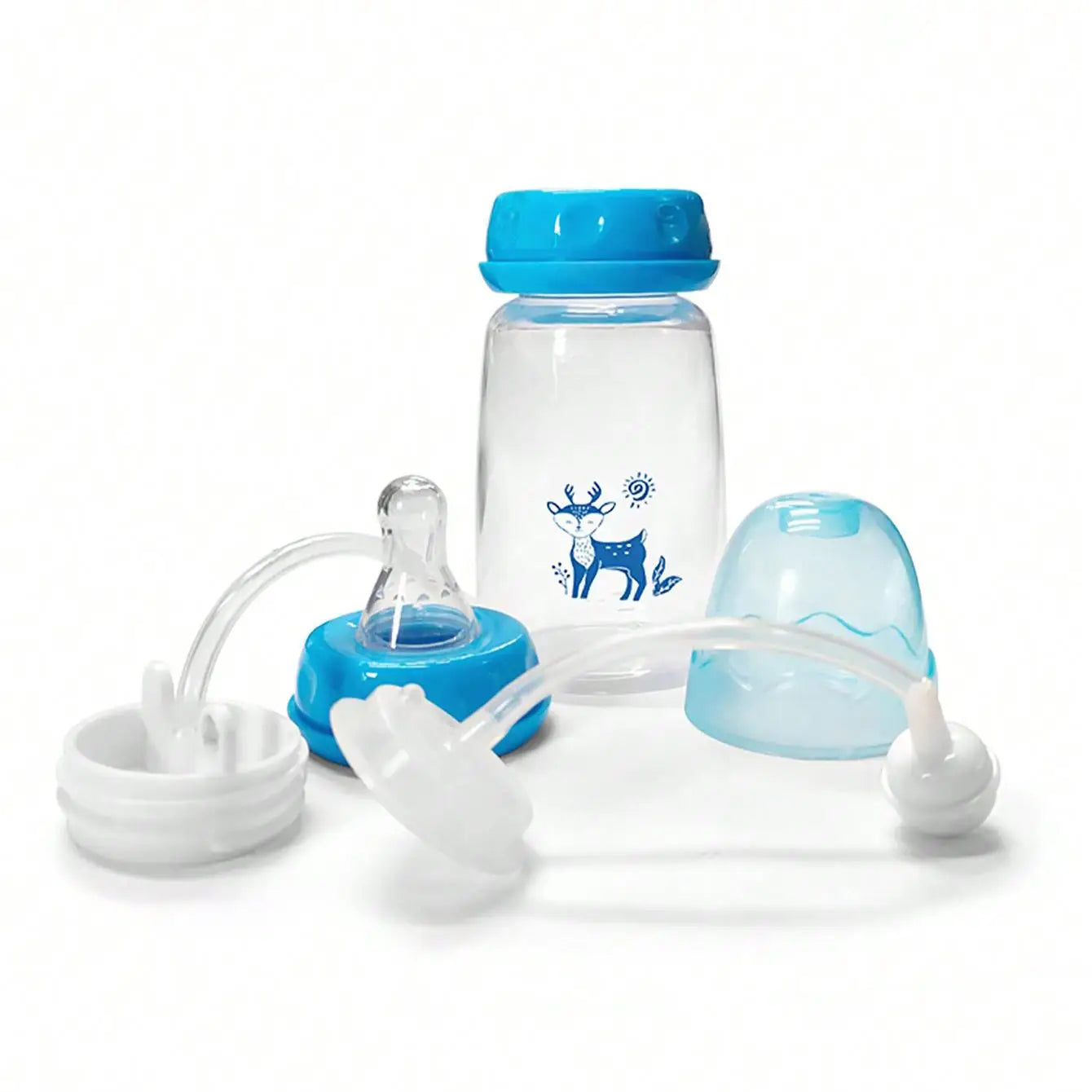 1pc 5oz/150ml Hands-Free Normal Neck PP Baby Feeding Bottle with Straw Brush, Perfect Gift Baby Bottle, Milk Bottle for New Parents.
