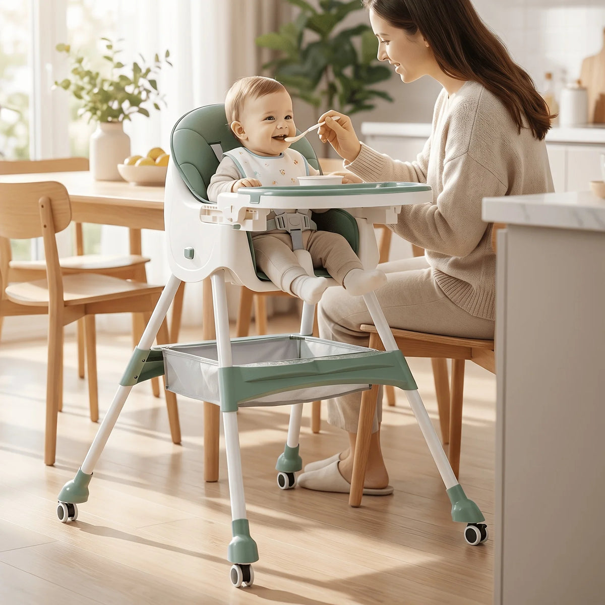 1pc Children's Multi-functional Dining Chair, Adjustable Children's Dining Chair Home Portable Dining Table Rocking Chair