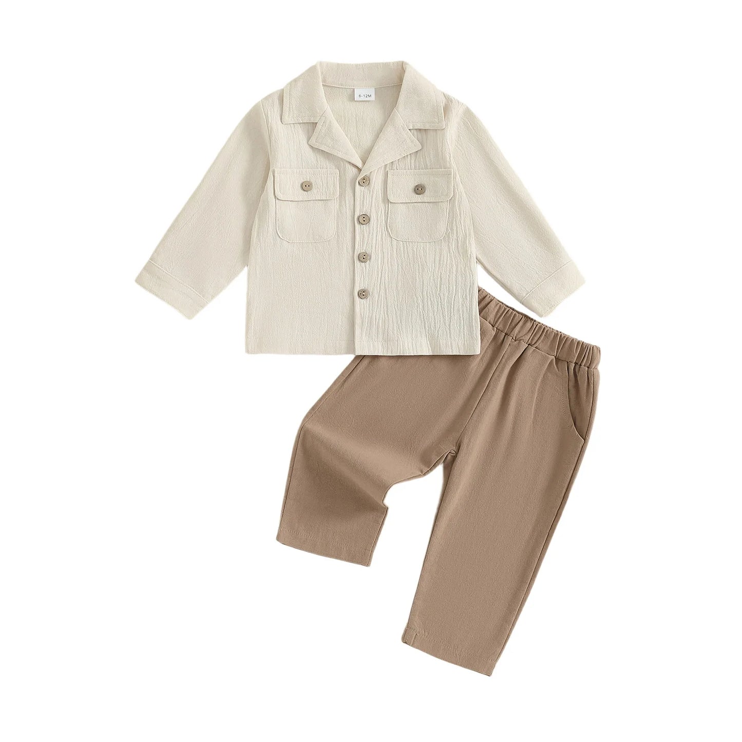 Stylish Toddler Boys 2-Piece Outfit Set Long Sleeve Shirt Pants