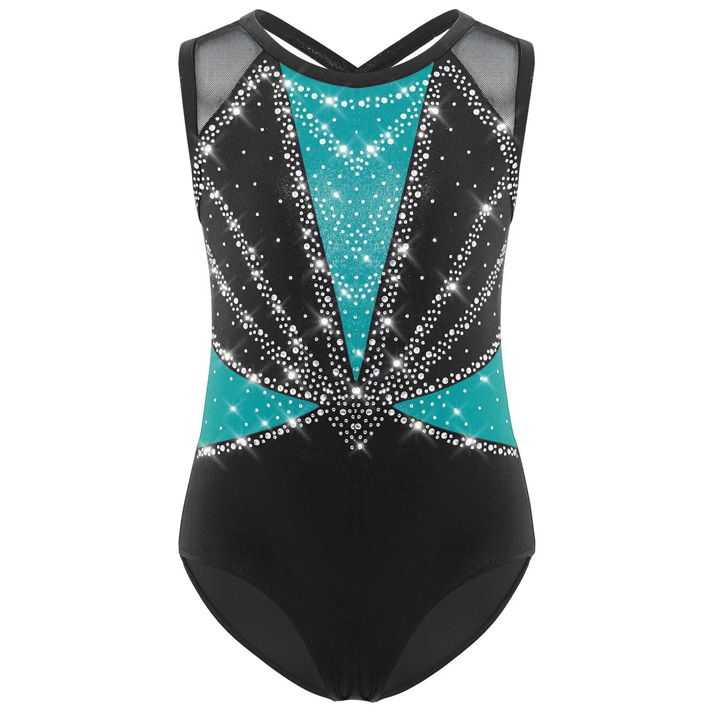 iEFiEL Kids Ballet Leotard Rhinestones Crisscross Back