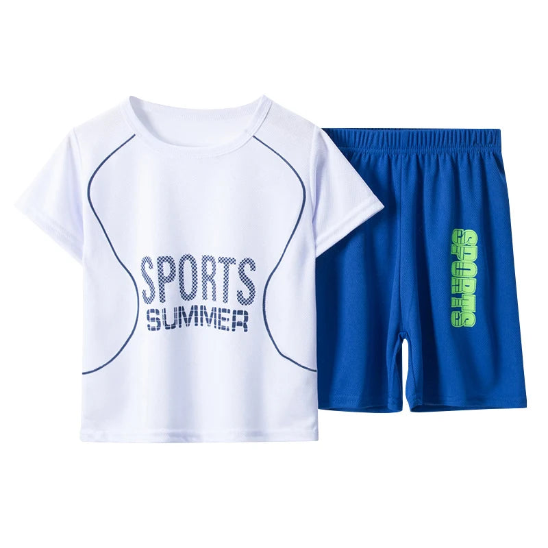Summer Quick Dry Kids Sports Suit Set Vest And Shorts