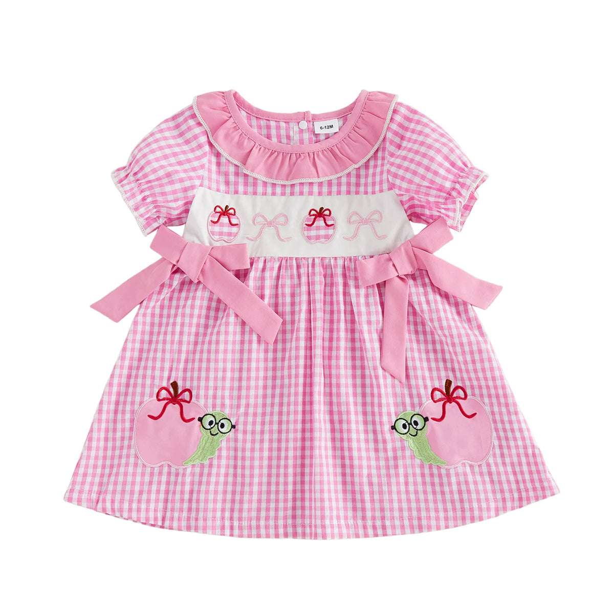 Short Clothes Embroidery Cute Bow Girls Back Girls Back To Cute Bow Short School Toddler-Summer Kids Girls Back