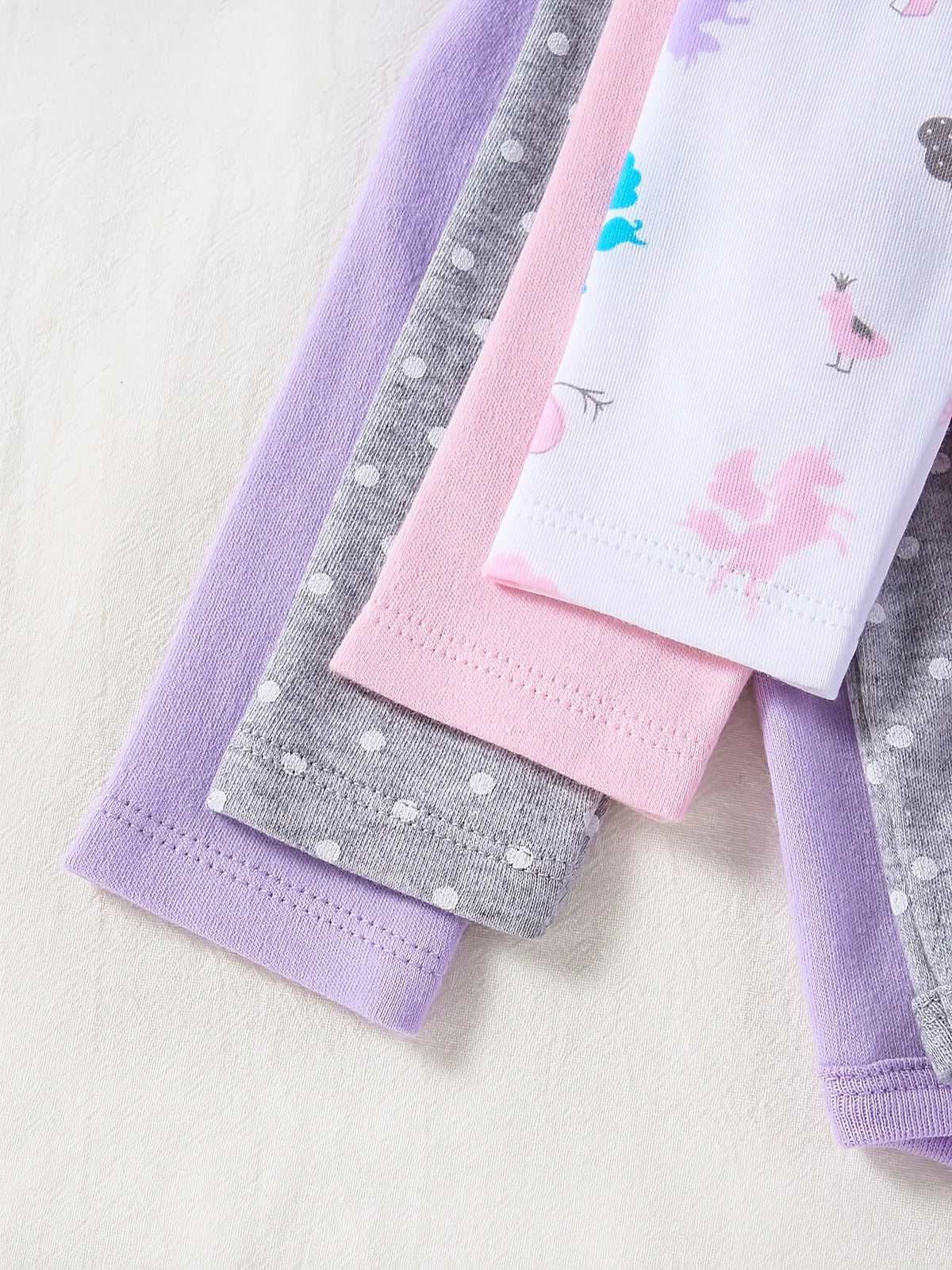 4pcs Baby Girls Long Sleeve Bodysuits, 100% Cotton Crotch Snap Rompers, Cute Print Outfits, Newborn Hospital Essentials |, Perfect for Outdoor