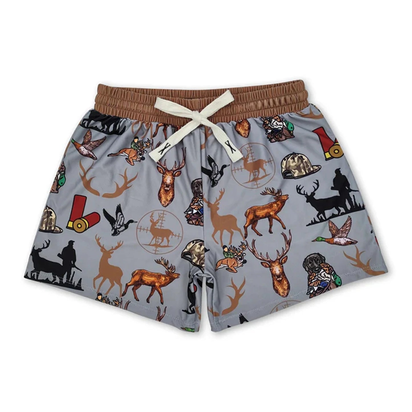Kids All Over Print Boys Milk Silk Quick Dry Swim Trunks