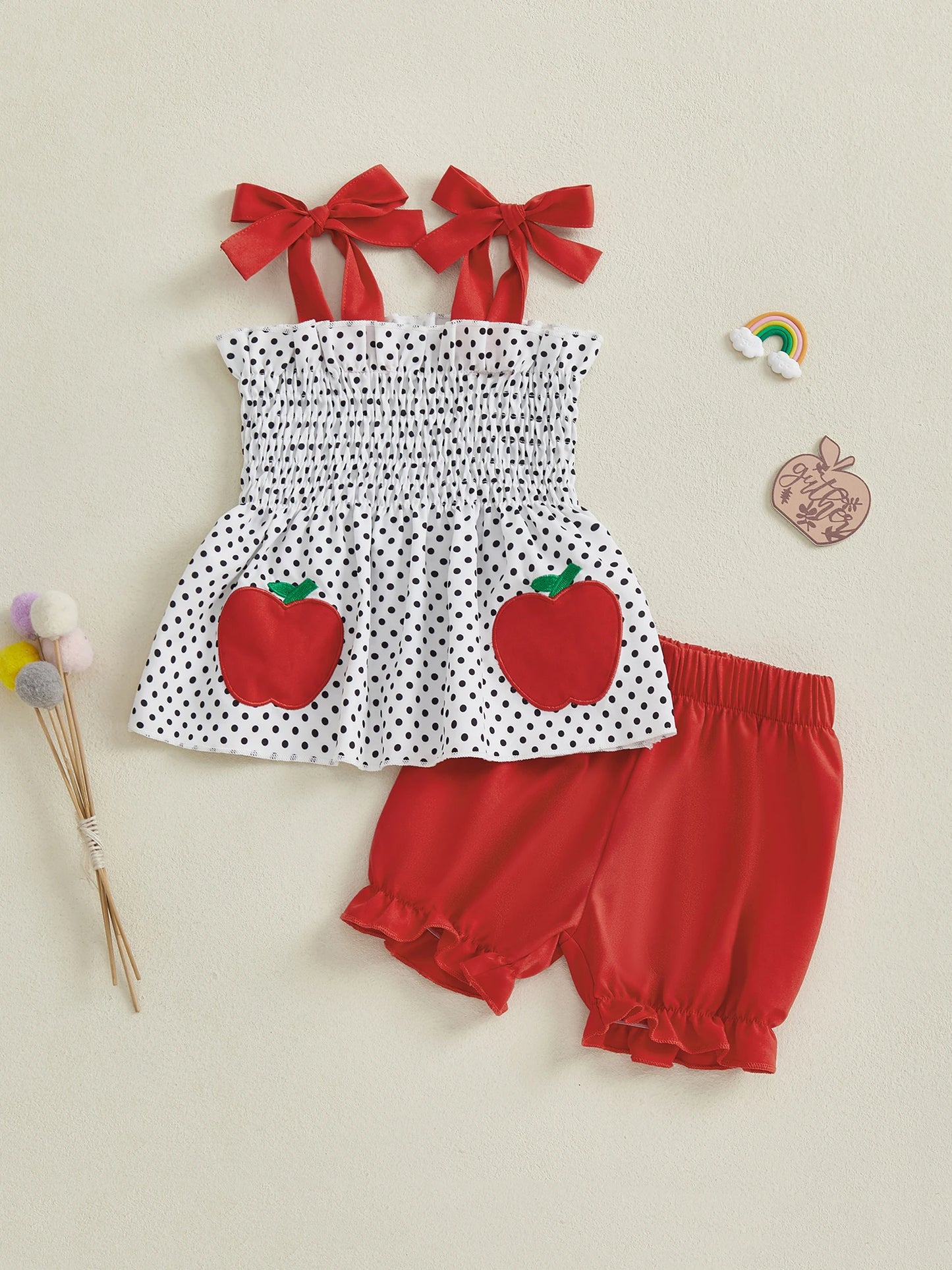 Toddler Floral Sleeveless Top And Denim Shorts 2 Piece Outfit