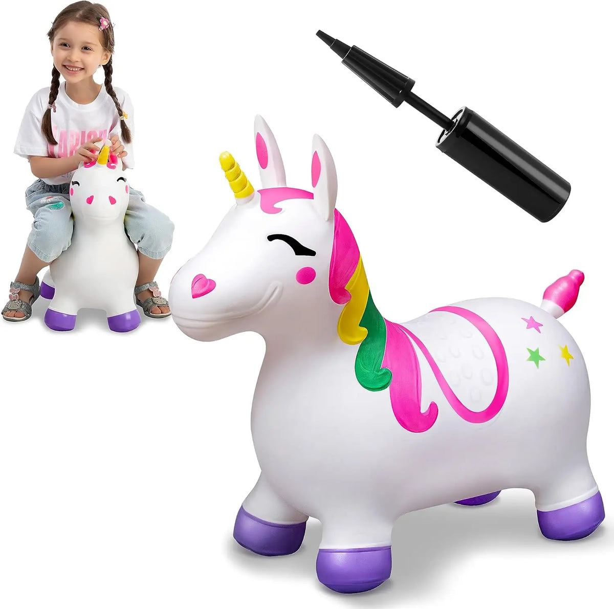 Joyfy Kids Bouncy Unicorn Hopper Toy For Birthday Gifts