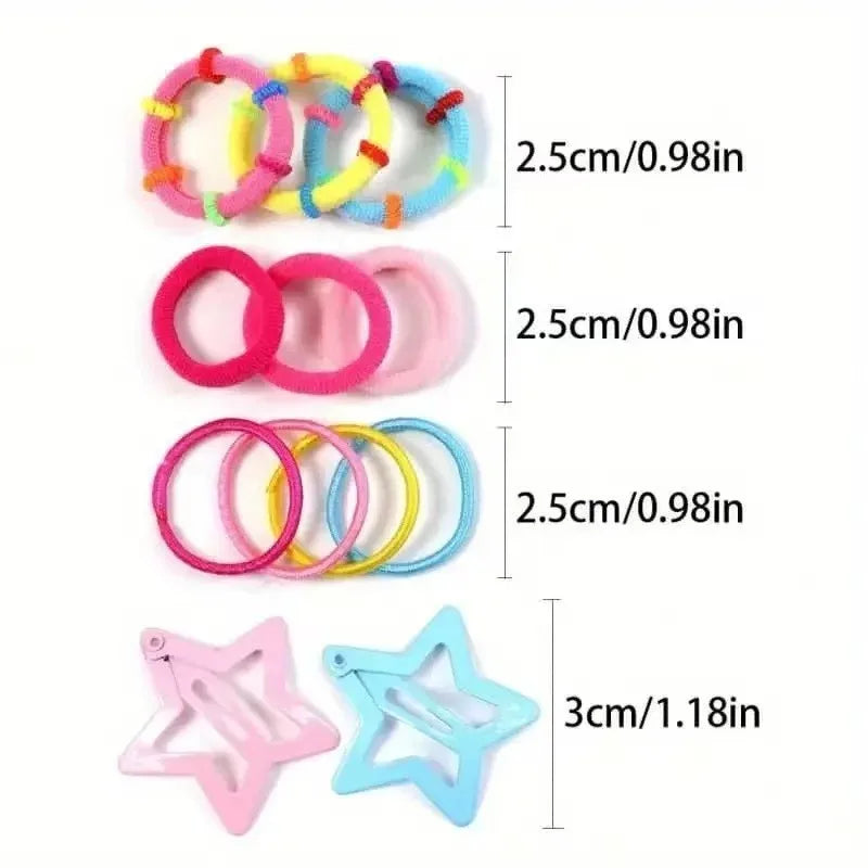 18/546Pcs /1152PCS Bow High Elastic Hair Accessories Set Korean Style Princess Hair Clips, No Hurt Hair Colorful Girls Hair Bands Hair Clips Girls Children No Box