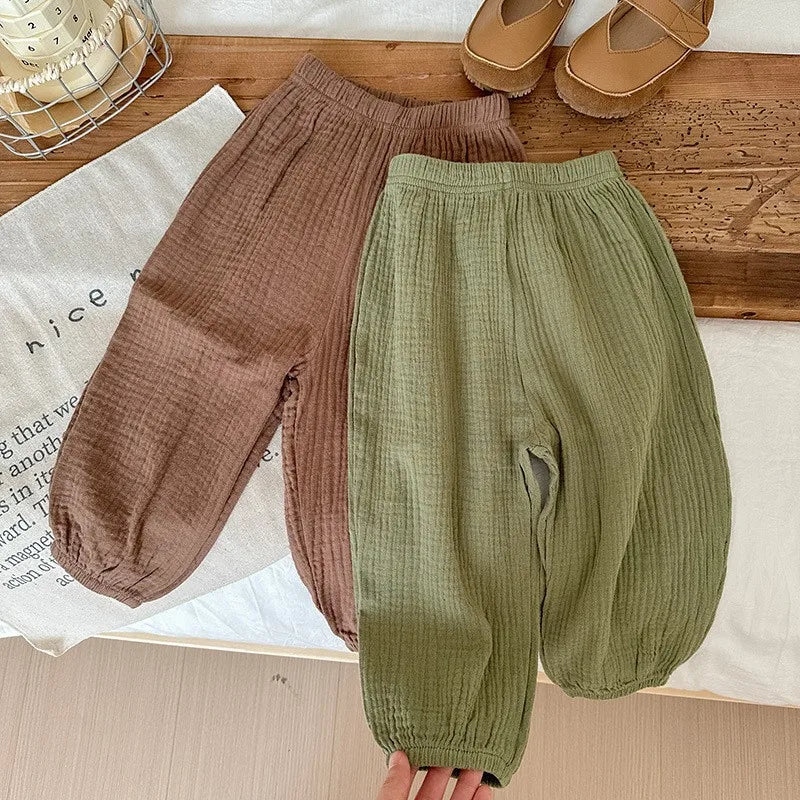 Kids Anti Mosquito Pants Unisex Lightweight Polyester Elastic Waist