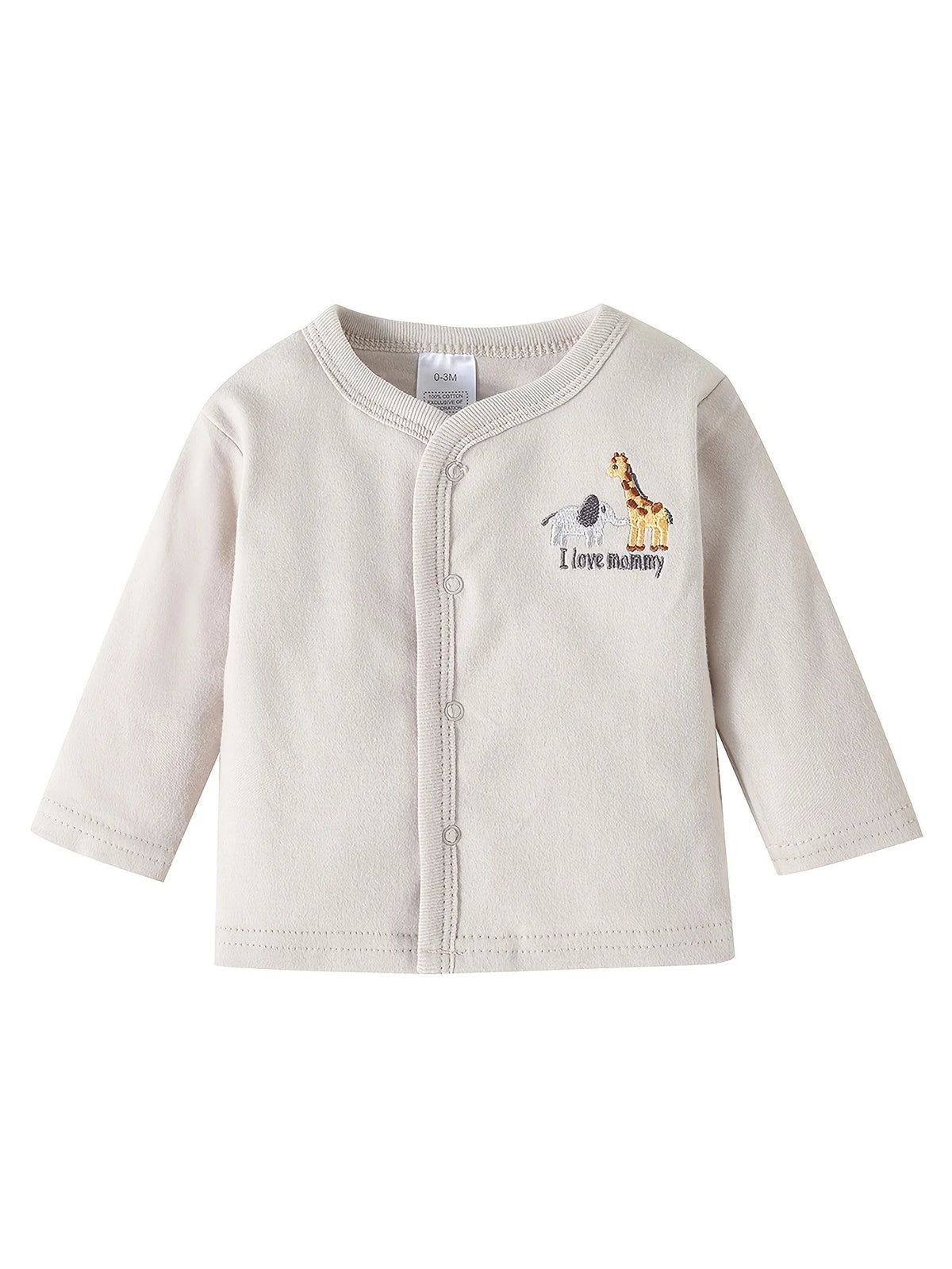 Soft Stretchy Rompers with Cute And Prints (Elephant, Giraffe, "I Love Mom" Lettering) Incl. Long Romper, Hat, Bib, Socks, Pants, Jacket, Top And Bodysuit, for Outdoor