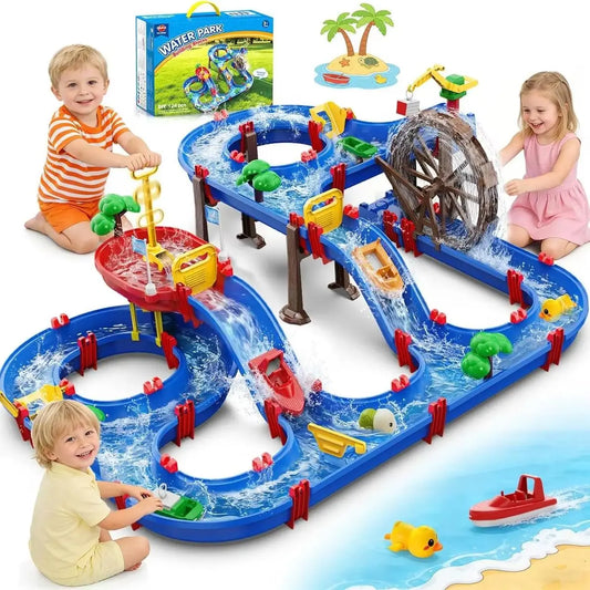 VATOS Outdoor Water Table Playset With Two Tier Waterwheel