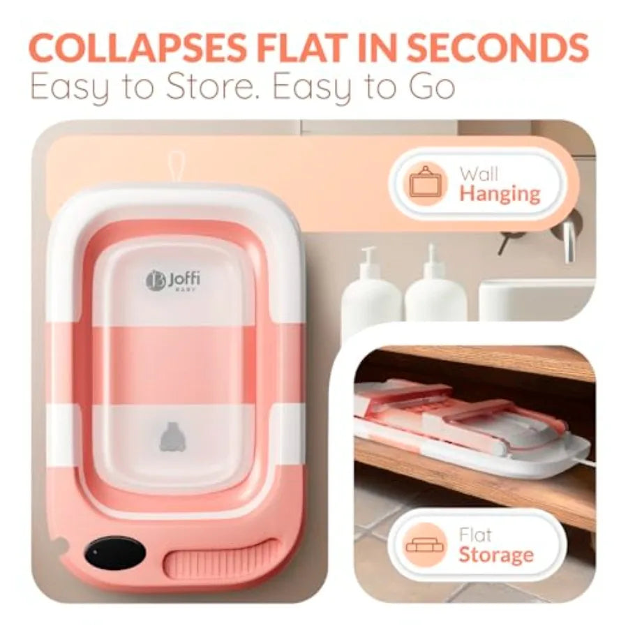 Collapsible Baby Bathtub Foldable Portable Bath With Thermometer Sensor
