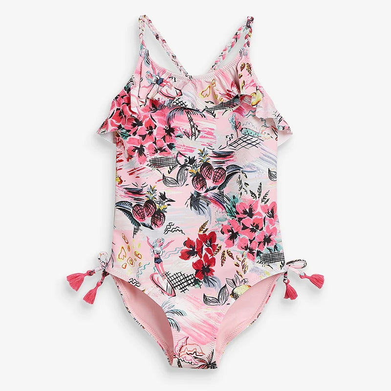NNJXD Baby Girls Floral Sun Protection One Piece Swimsuit