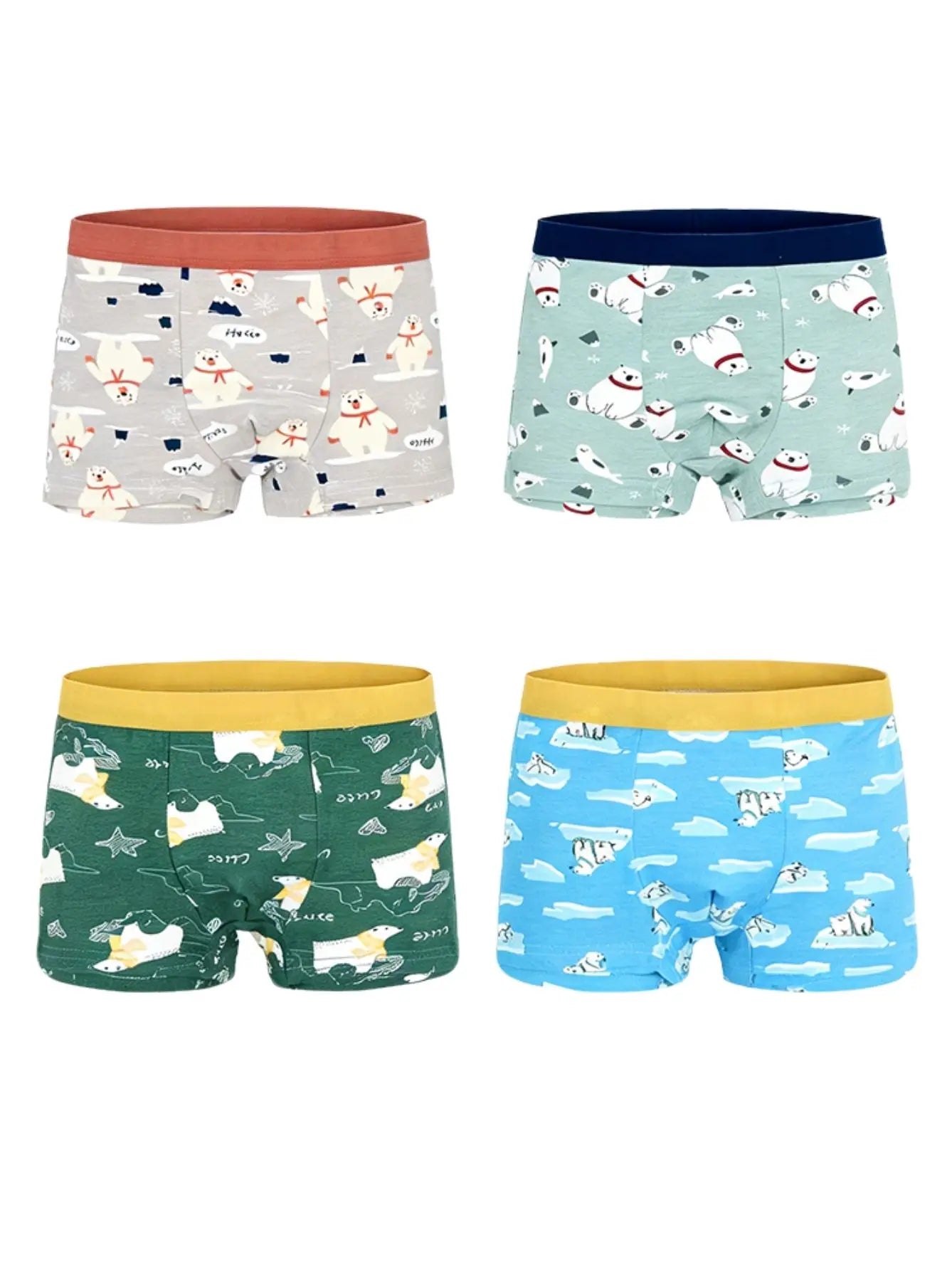 24 Pack Boys Cotton Underwears Kids Soft Boxer Briefs With Non-Roll Waistband