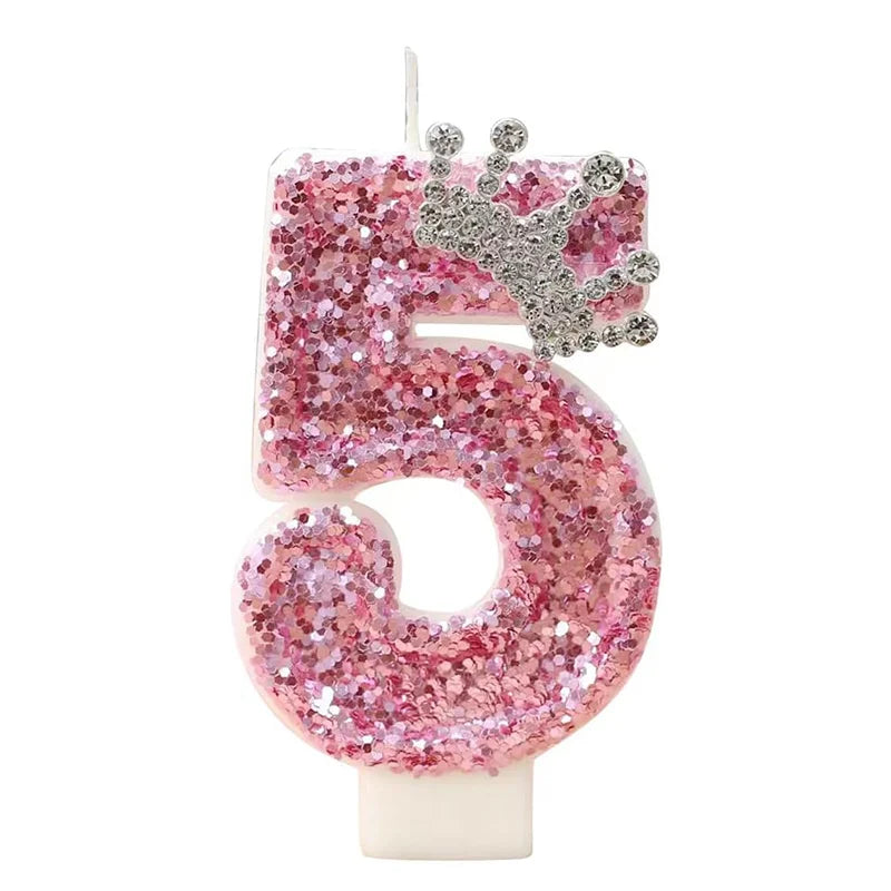 Cake Numeral Candles Birthday Candles Princess Crown Novelty Party Decoration