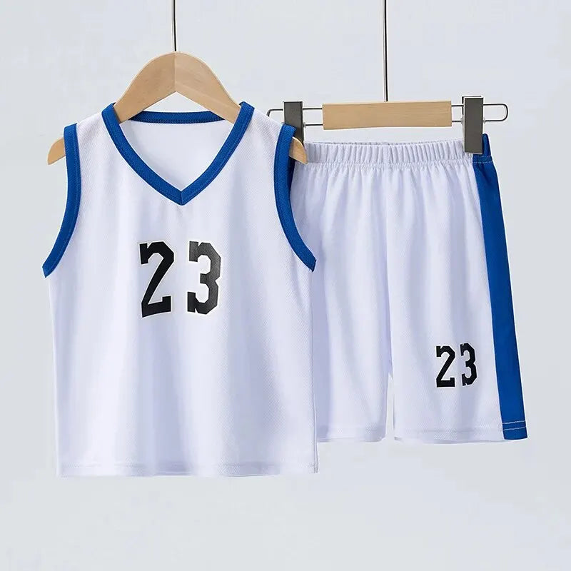 Summer Quick Dry Kids Sports Suit Set Vest And Shorts