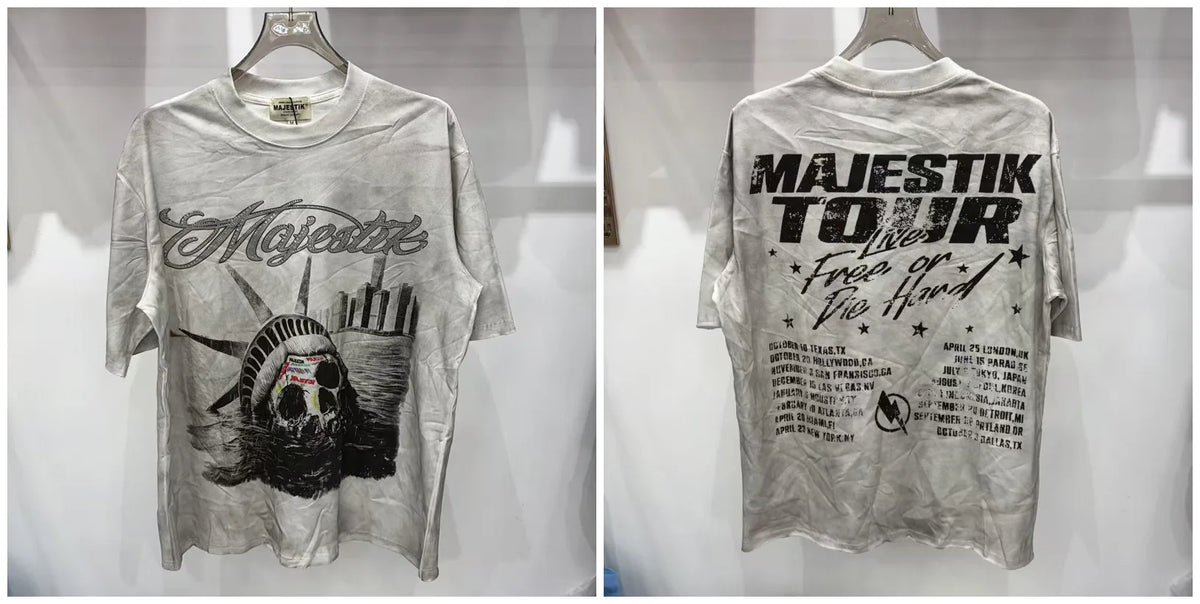 Cotton T Shirt With Letter Rhinestone Print Breathable Hip Hop
