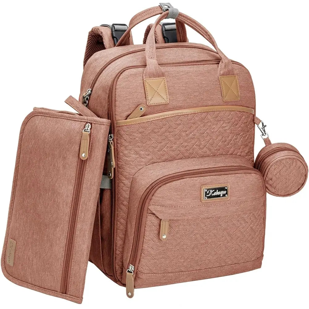 Kabaqoo Waterproof Diaper Bag Mommy Backpack With Changing Mat
