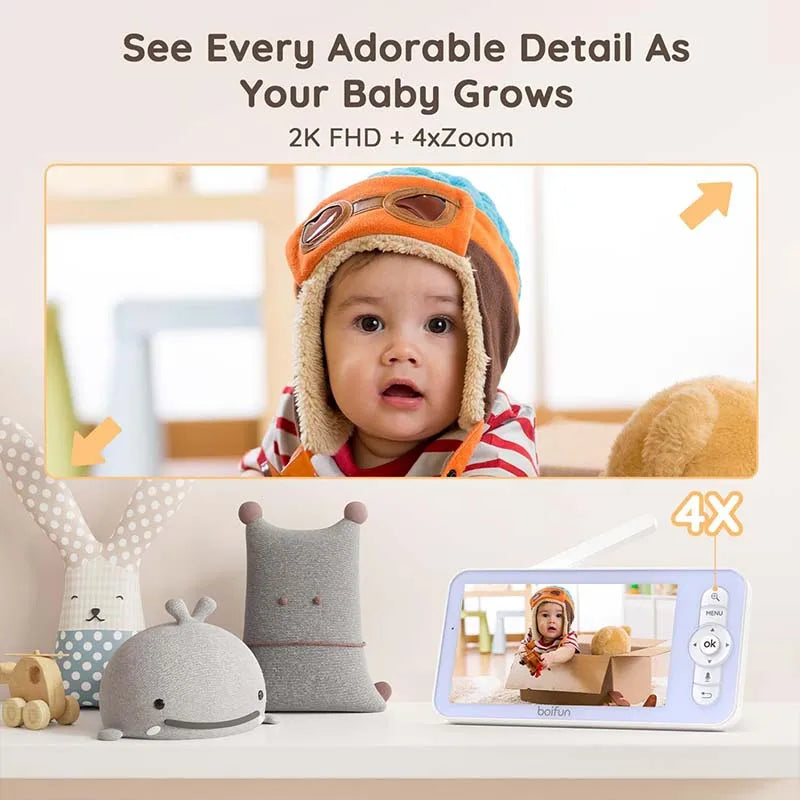 BOIFUN 2K WiFi Baby Monitor Night Vision Two Way Talk