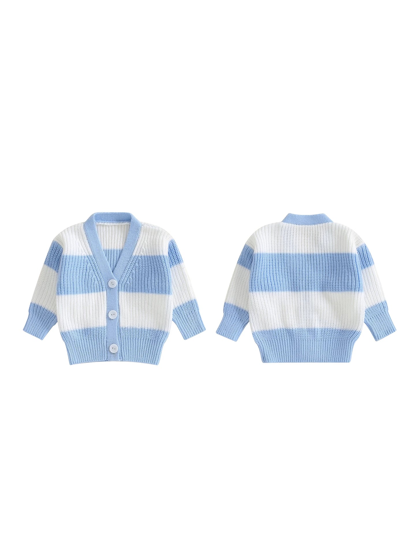 Infant Cable Knit Pullover Cardigan With Ribbed V Neck