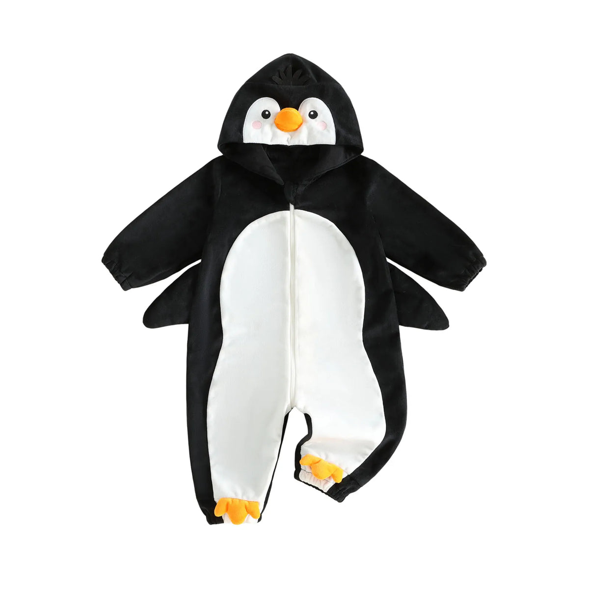 Pudcoco Winter Baby Hooded Long Sleeve Plush Zipper Romper