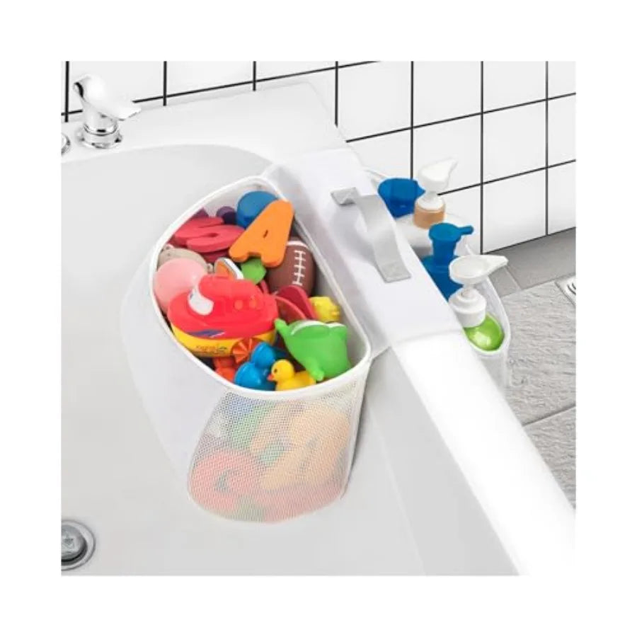 Saddle Shape Bath Toy Organizer Mesh 2 Compartments