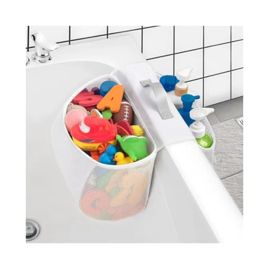 Saddle Shape Bath Toy Organizer With Two Compartments Mesh