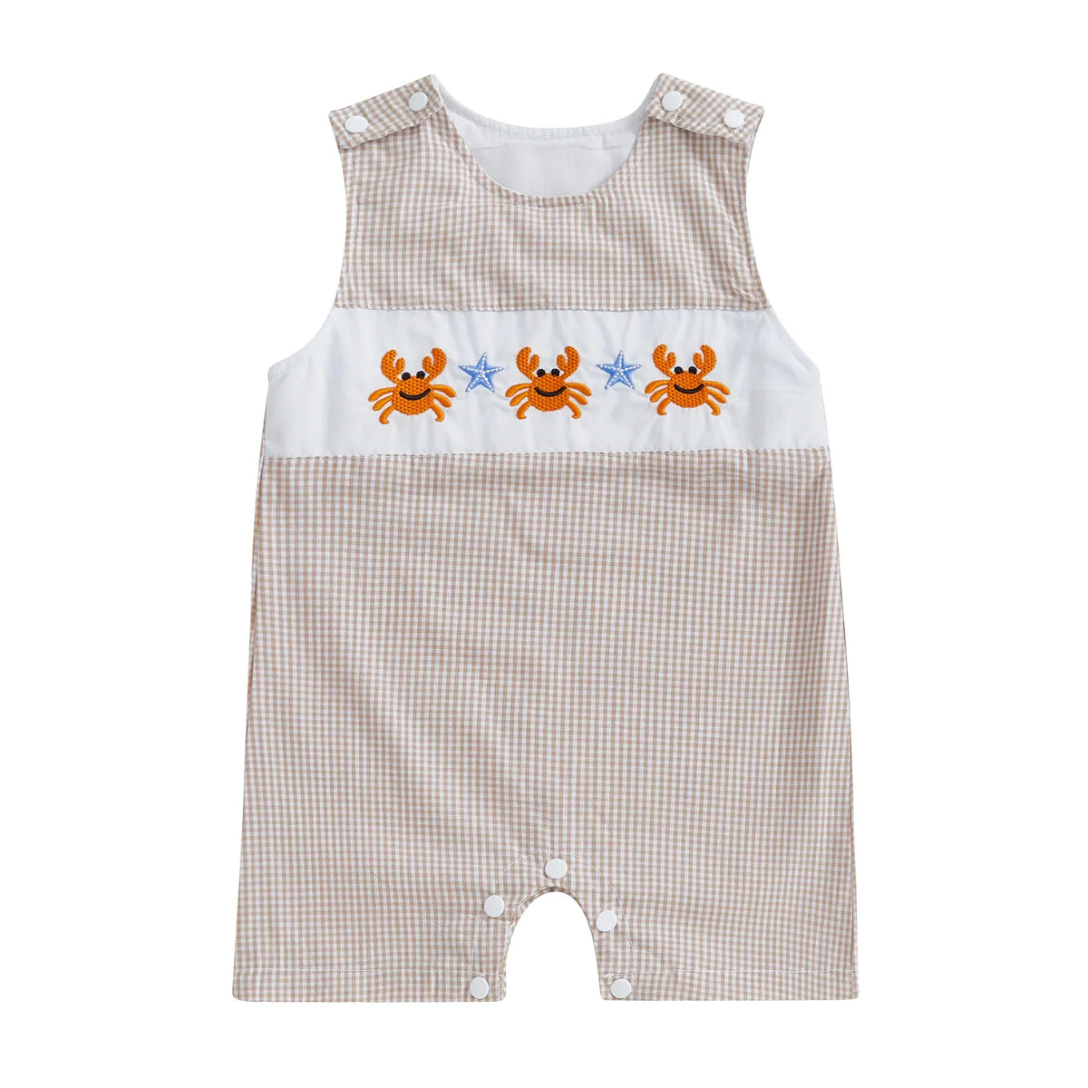 Cotton Embroidered Baby Romper With Button Up Collar