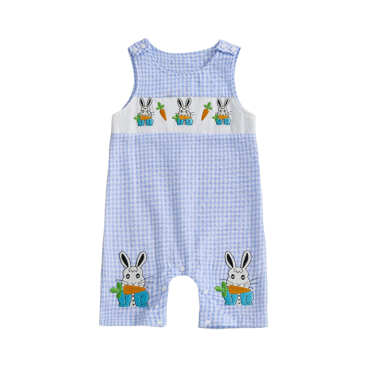 New Baby Boy Romper Cute Embroidered Sleeveless Buttons Short Jumpsuits 2026 Summer Toddler Overalls 0-18M