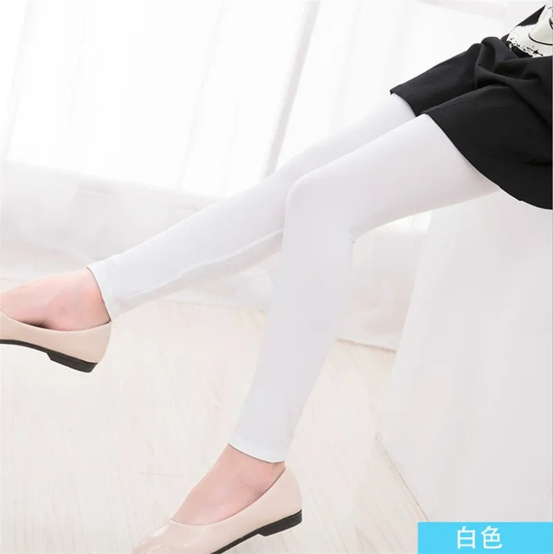 3-11Years Old Children Candy Color Spring And Autumn Leggings Tight Pencil Pants Girls Solid Color Pants
