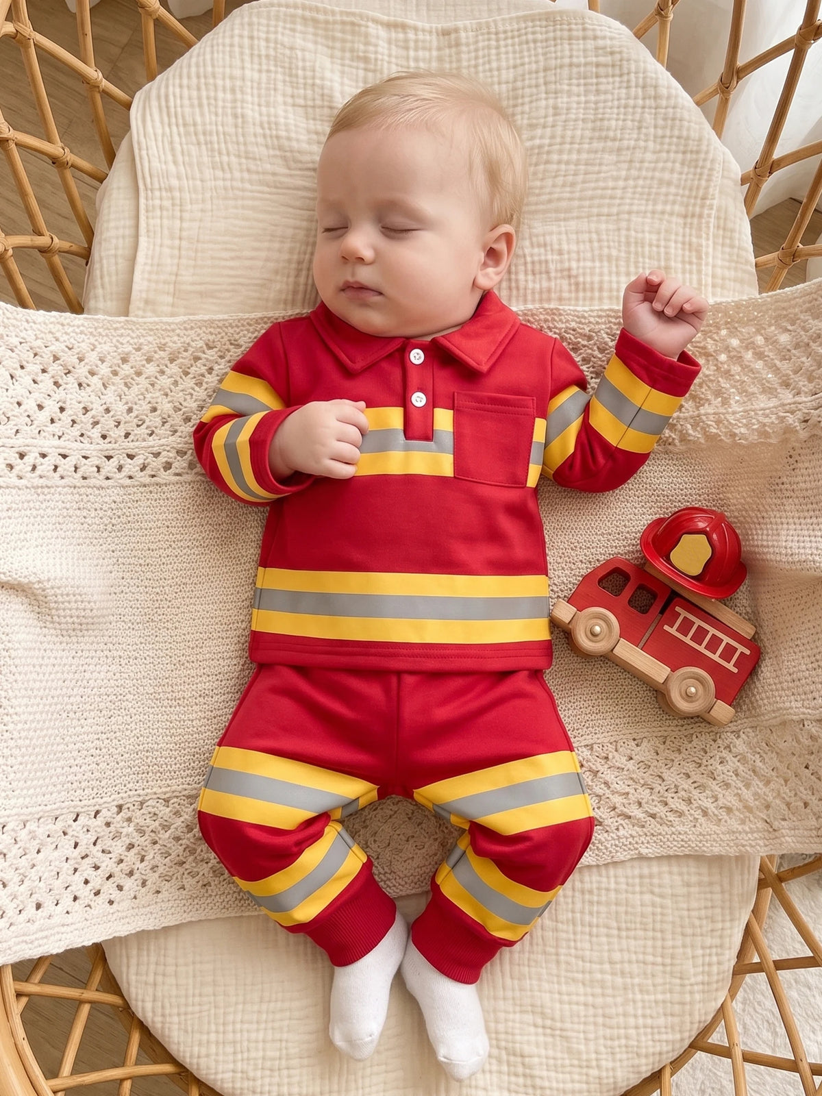 Sleeve Tops Tops Boy Long Firefighter Outfits Contrast Toddler-Boy Long Sleeve Lightweight Toddler Boy Firefighter