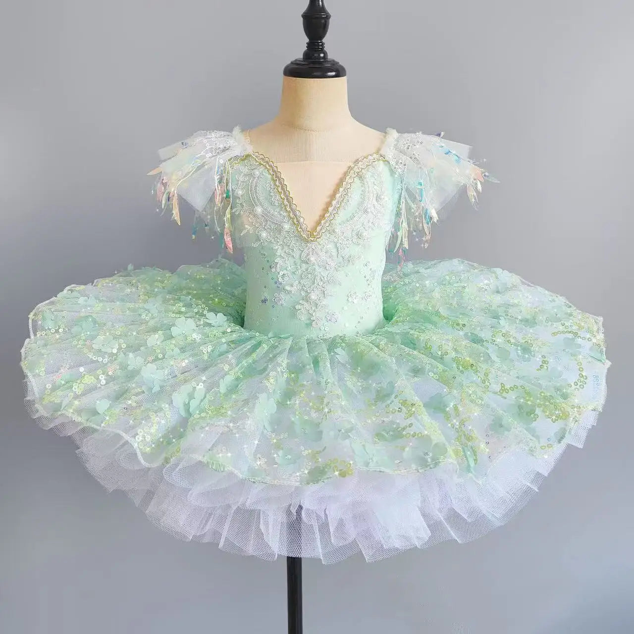 Toddler Girls Little Swan Ballet Dress Kids Fluffy Tulle Skirt Baby Dance Outfit For Kindergarten Catwalk Stage Show