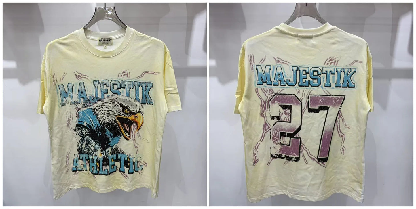 Cotton T Shirt With Letter Rhinestone Print Breathable Hip Hop