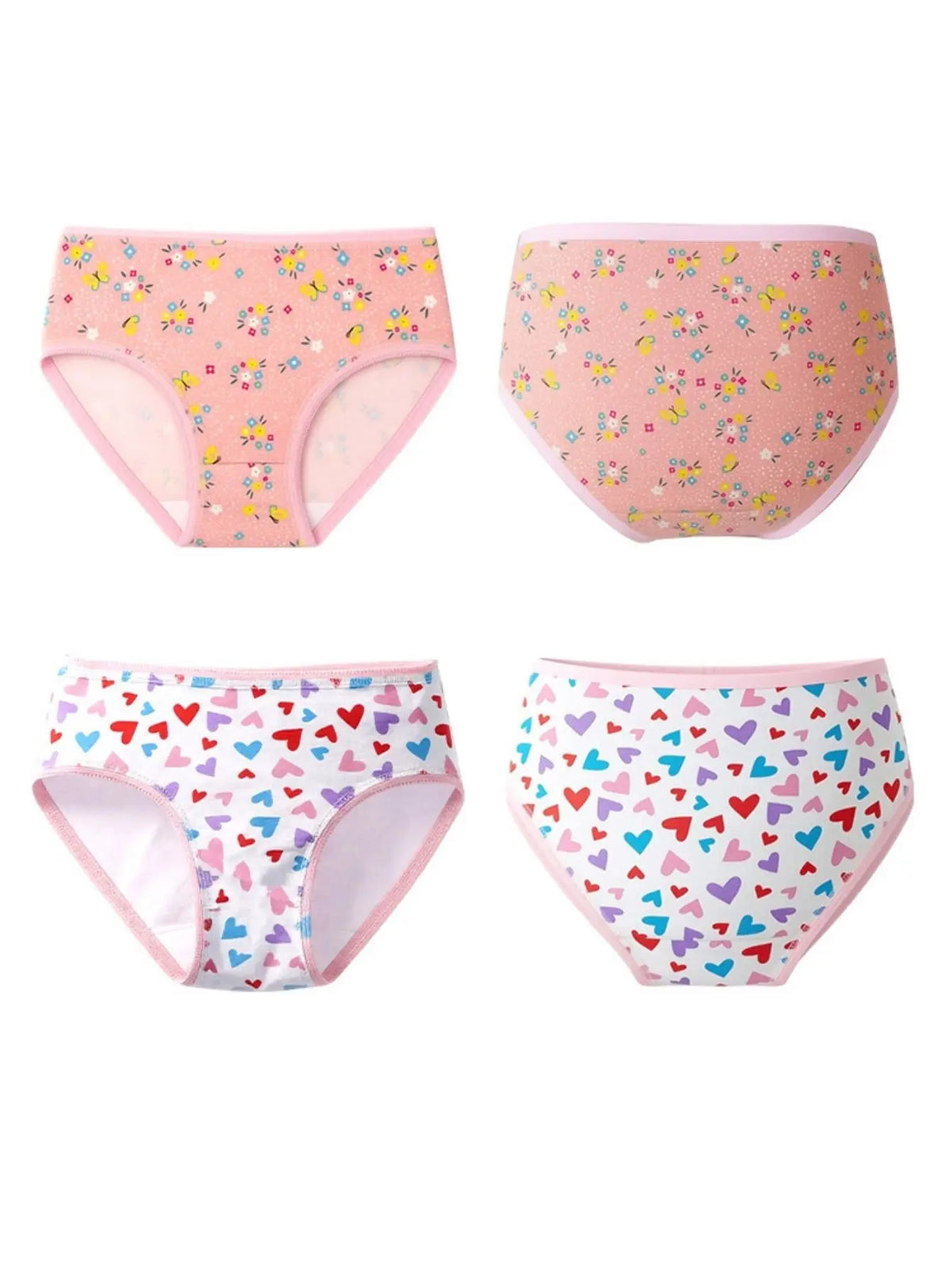 ZEKSAF Girls Cotton Briefs Pink Floral Design 36 Pack Elastic and Soft Underwears for Toddler