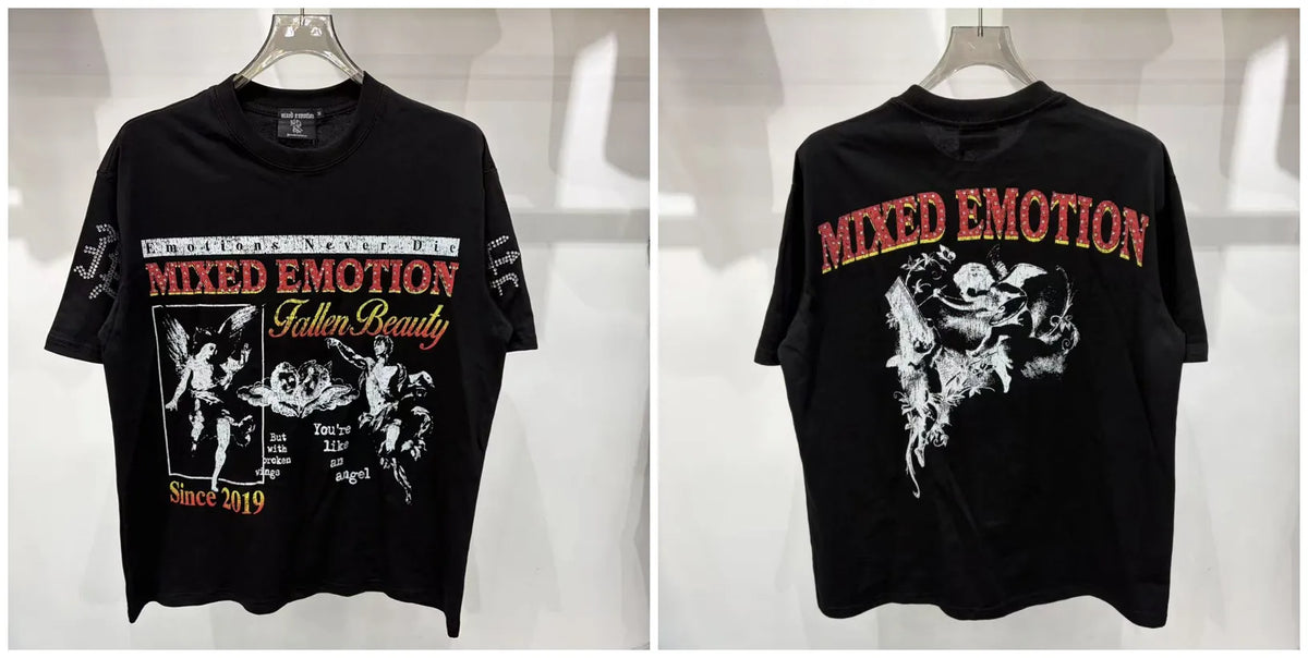 Mixed Emotion Printed Cotton T Shirt For Men Women