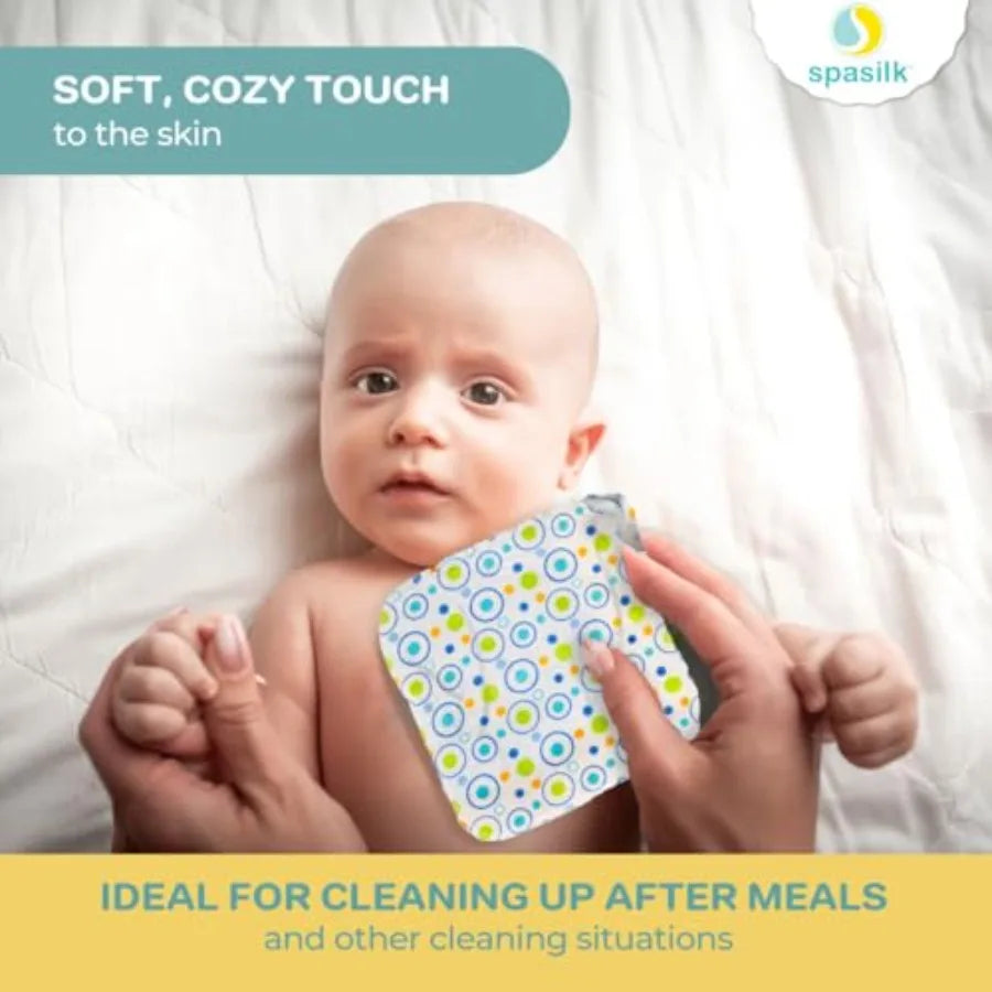 Soft Terry Hooded Bath Towel and Washcloths Set for Newborns