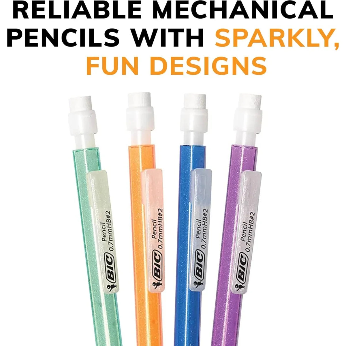 Number 2 0.7mm Mechanical Pencils With Erasers 24-Count Pack
