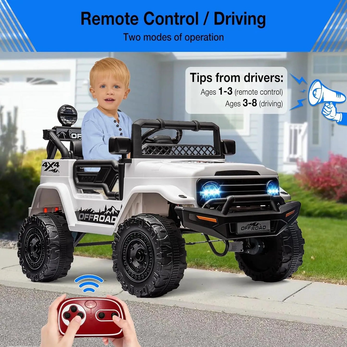 Kids Electric Ride On Truck With Parental Remote Control
