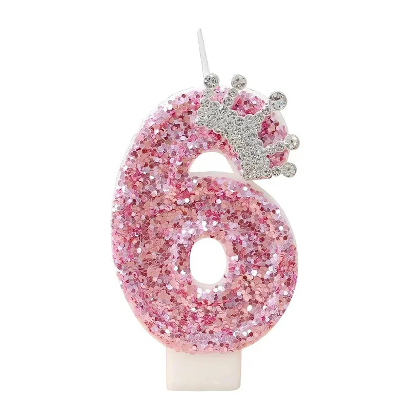 Cake Numeral Candles Birthday Candles Princess Crown Novelty Party Decoration