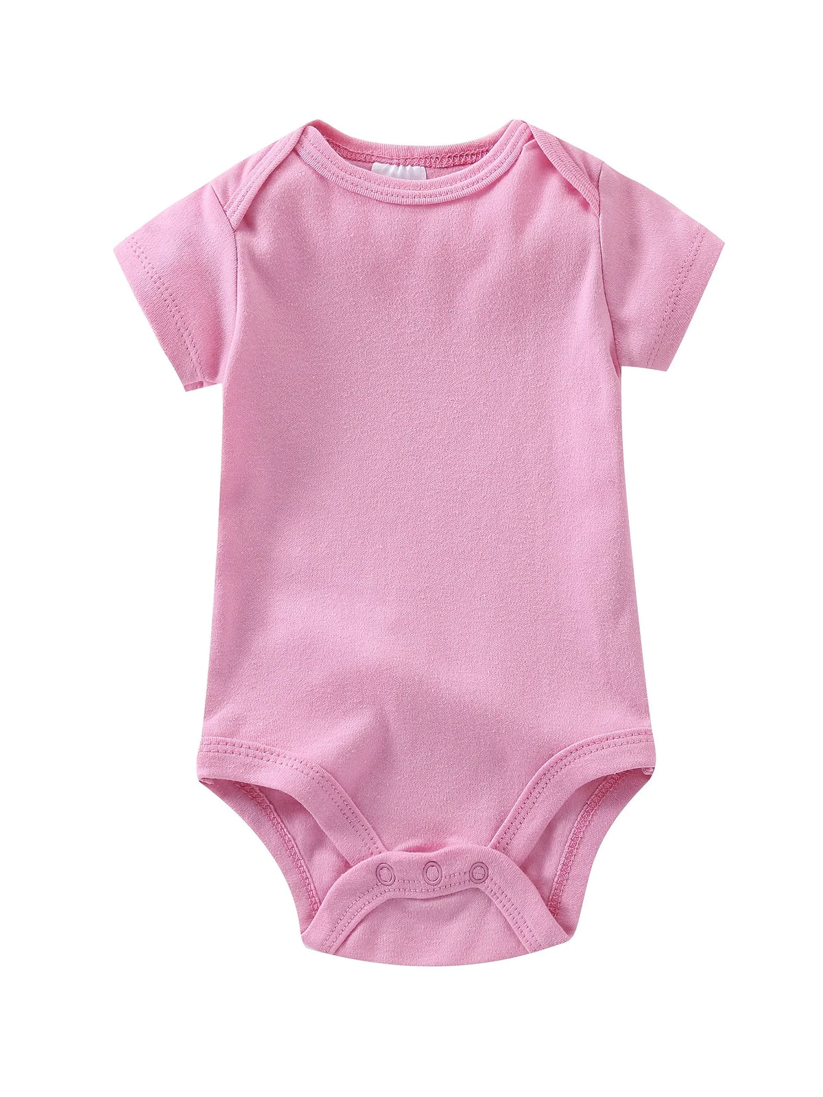 Baby Girl Short Sleeve Cotton Knit Button Front Romper