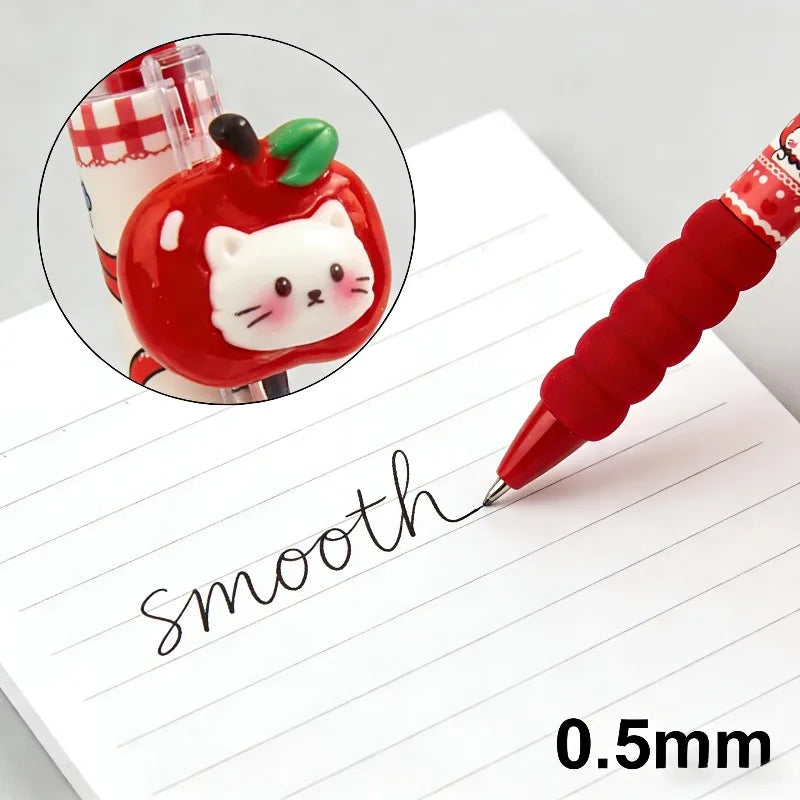 Kawaii Apple Cat Gel Pen For Office And School Cute