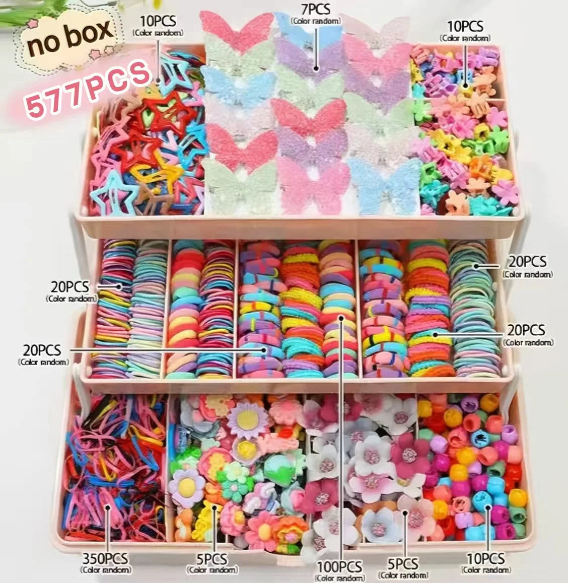 18/546Pcs /1152PCS Bow High Elastic Hair Accessories Set Korean Style Princess Hair Clips, No Hurt Hair Colorful Girls Hair Bands Hair Clips Girls Children No Box