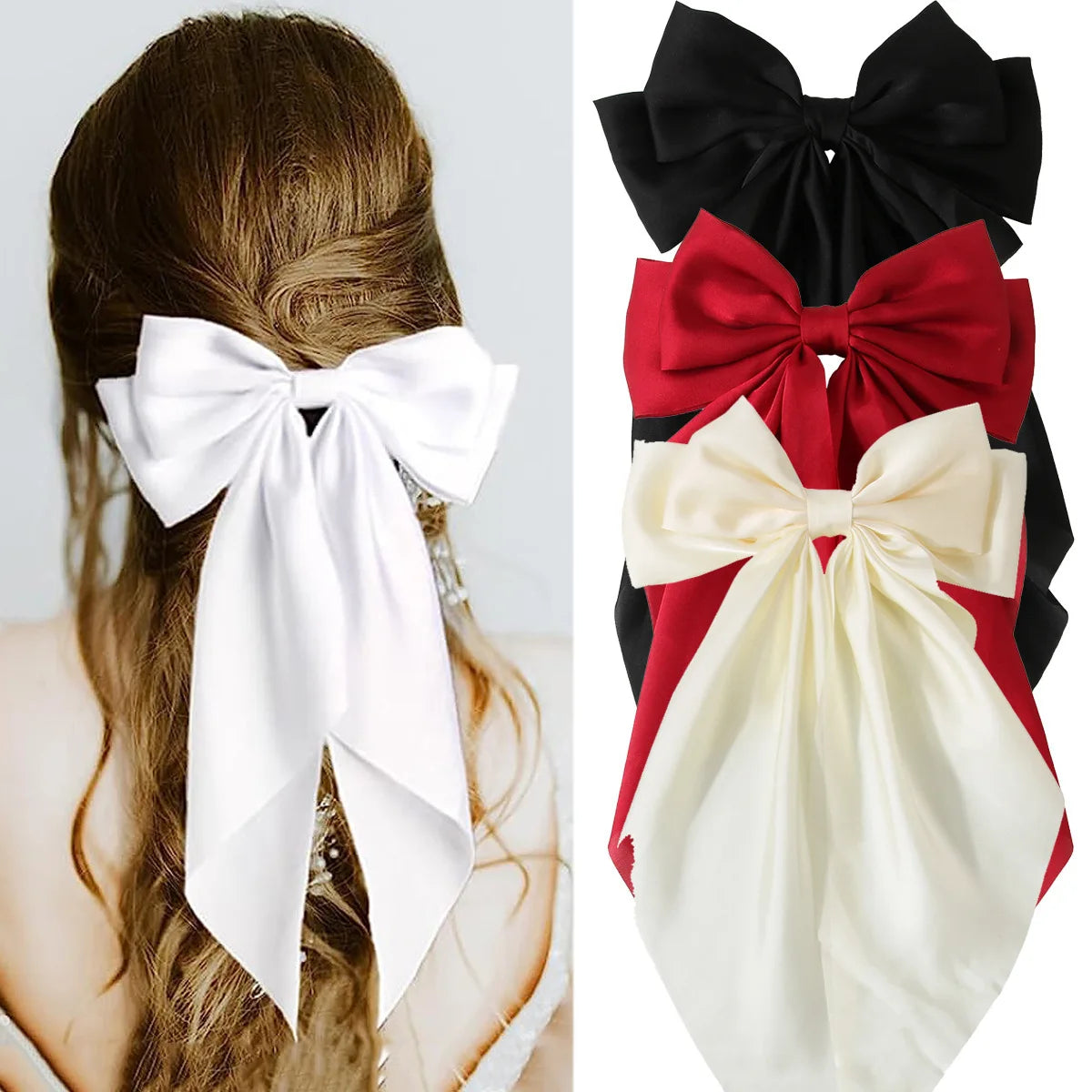 New Bows Hair Clips Bow Barrette Headband for Girl Bow Ribbon Hair Clip JZ094