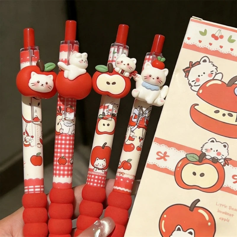 Kawaii Apple Cat Gel Pen For Office And School Cute