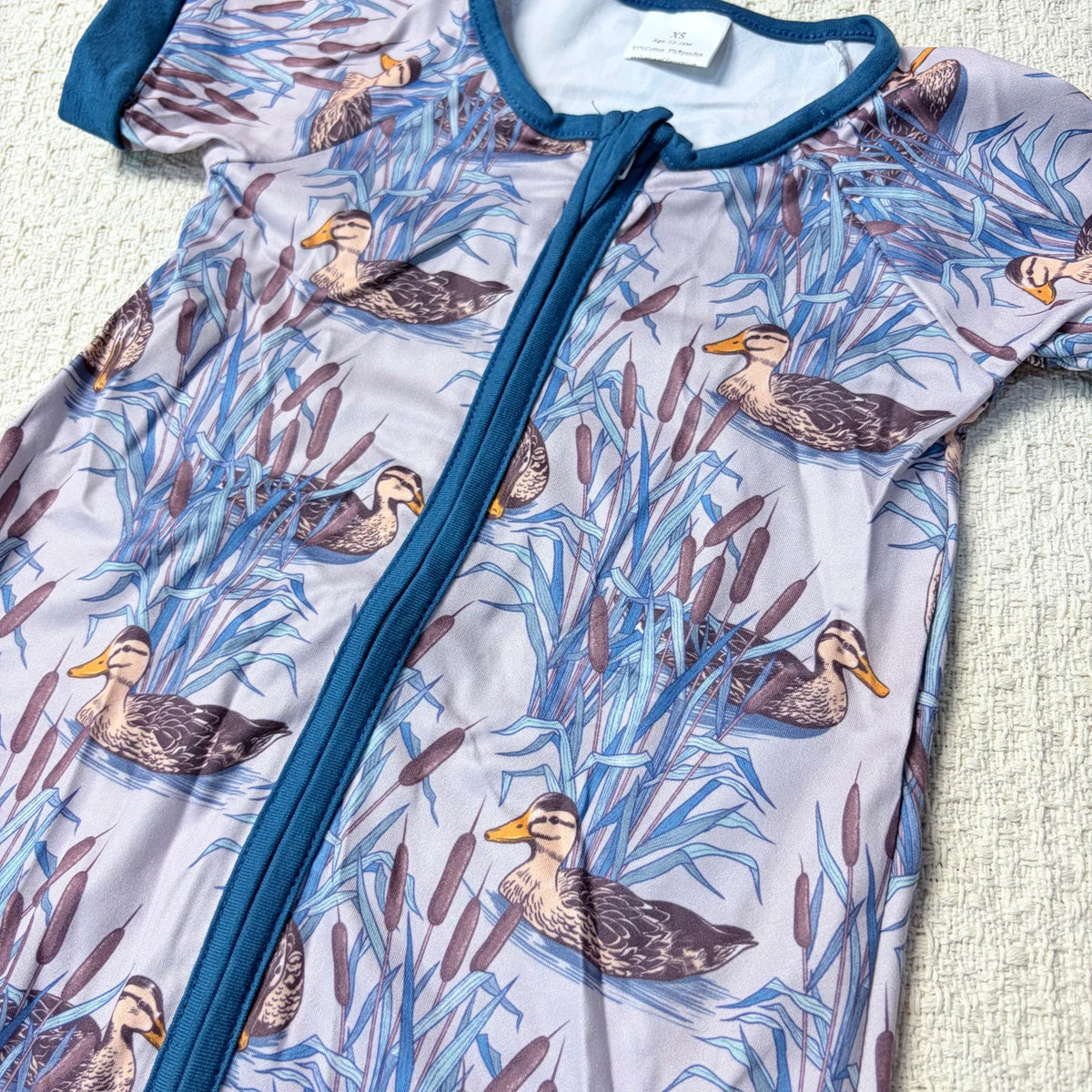 Baby Boy Summer Romper Duck Design Short Sleeves Cotton Polyester