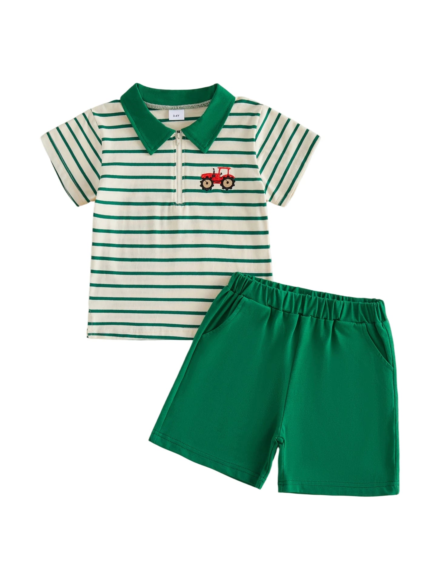 Infant Summer Outfit Set Embroidered Top And Shorts