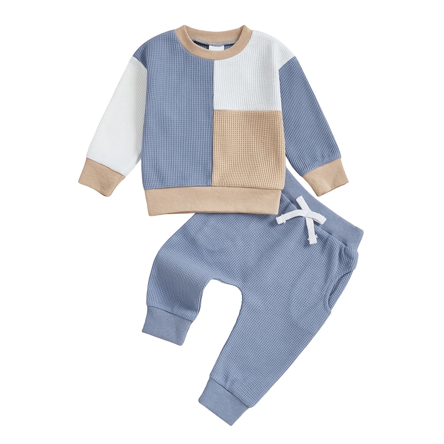 Baby Boy Autumn Striped Hooded Sweatshirt Two Piece Set